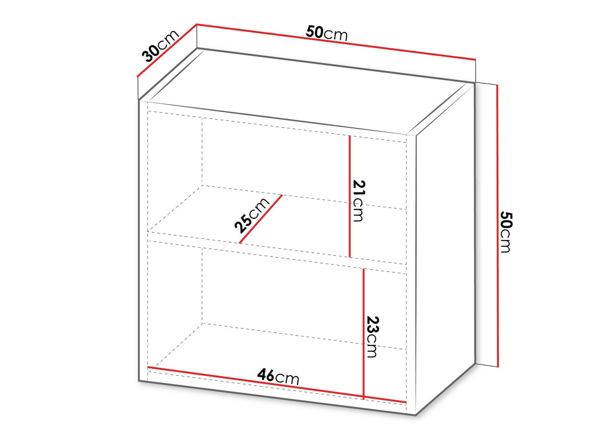 Fali szekrény Witryna kwadrat CAPITAL Czarny/Dąb wotan/Czarny (Fekete + Wotan tölgy)