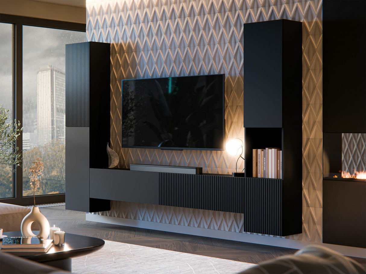 Nappali szett Meble CAPITAL I Czarny (Fekete)