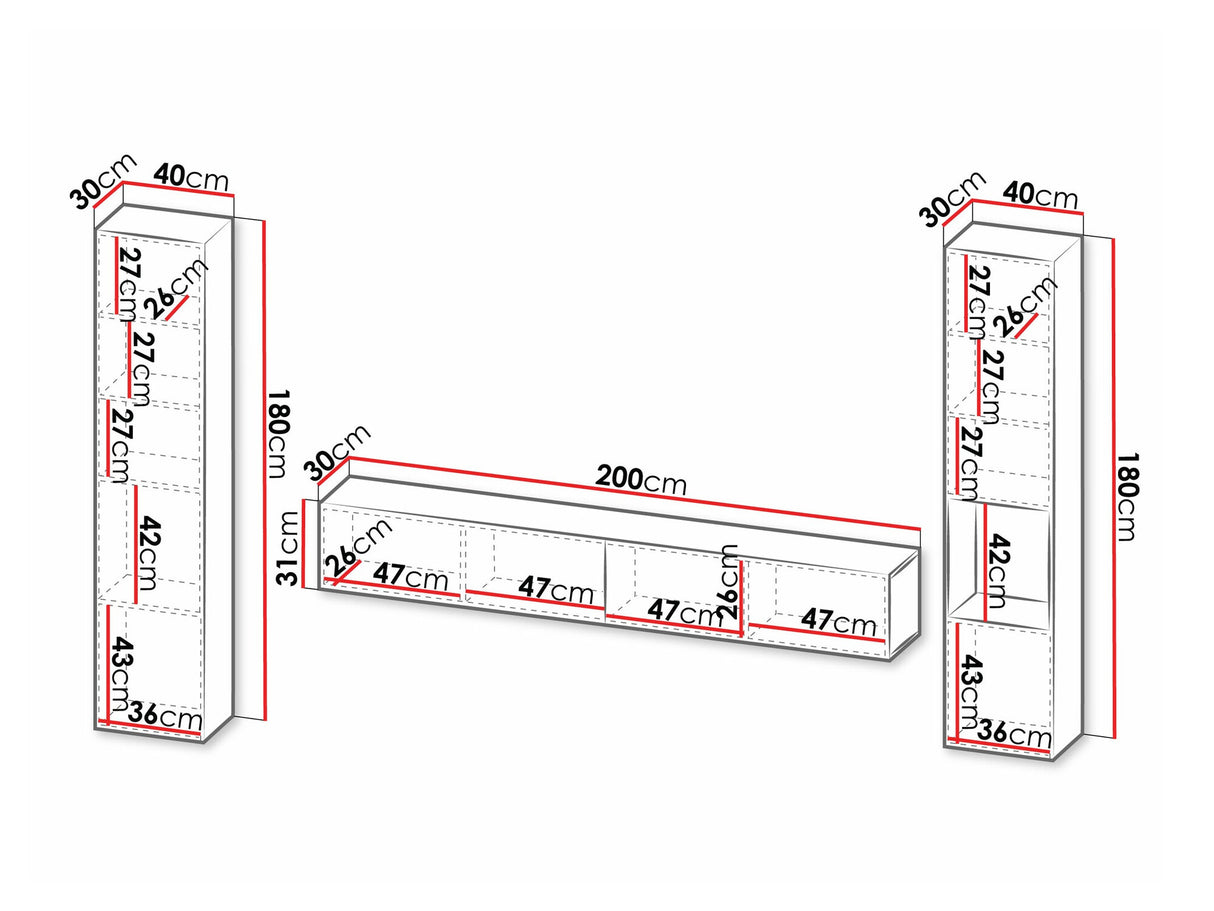 Nappali szett Meble CAPITAL I Czarny/Dąb Wotan/Czarny (Fekete + Wotan tölgy)
