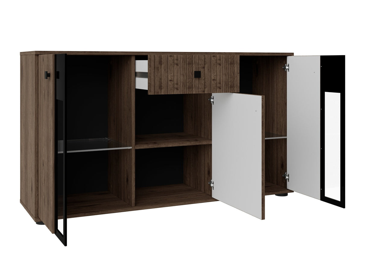 Komód Komoda SALSA Közepes sűrűségű farostlemez LAMELE Orzech Okapi, Led világítás: Nem