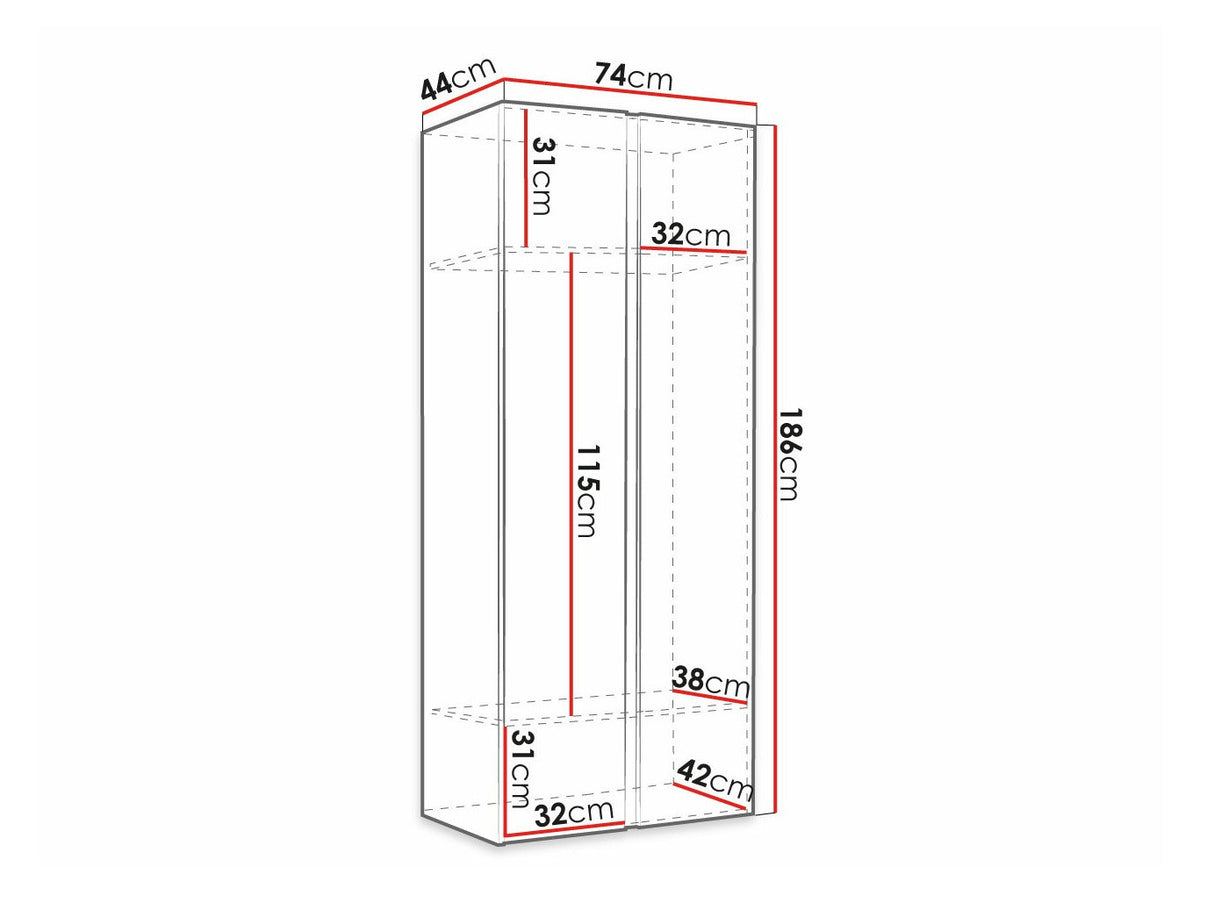 Gardróbszekrény Orion, Szín: Grafit