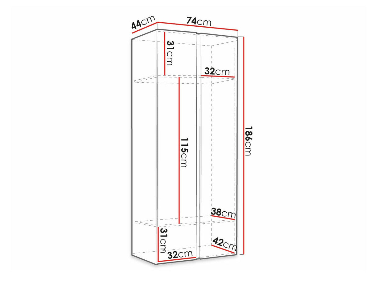 Gardróbszekrény Orion, Szín: Fehér