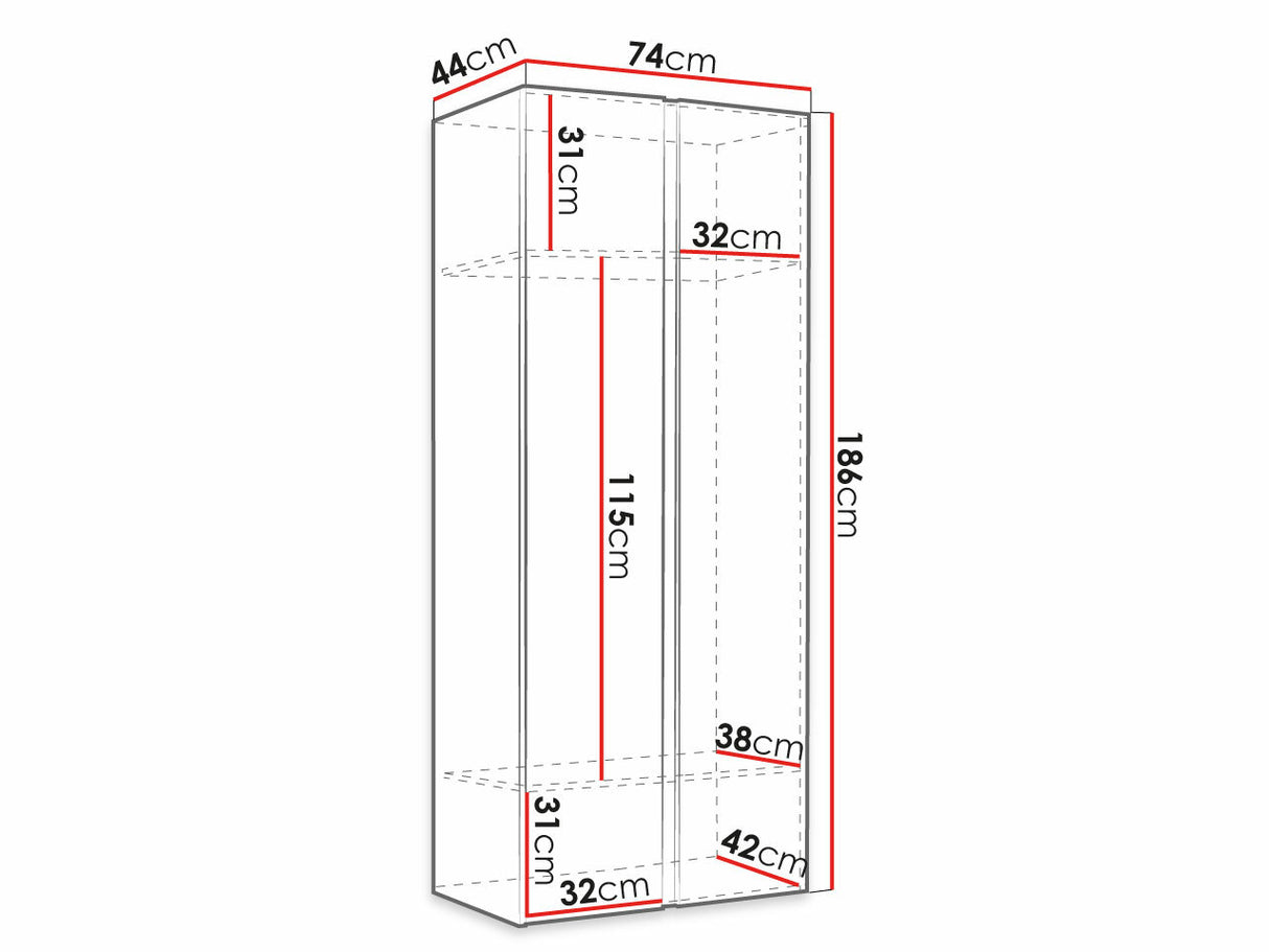 Gardróbszekrény Orion I, Szín: Grafit
