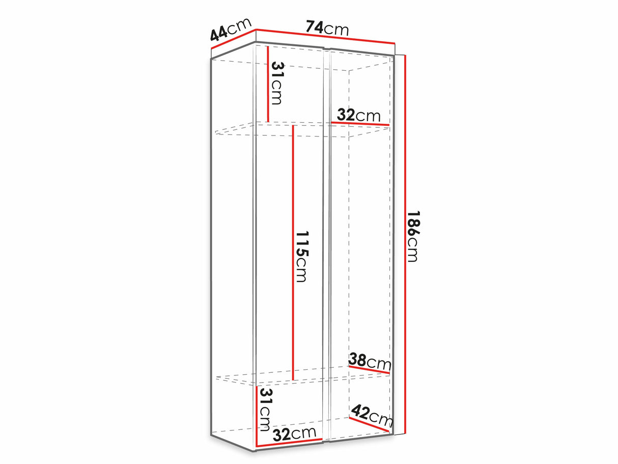 Gardróbszekrény ORION RYFEL RAMIRO (Terospito 2D) (Fehér)