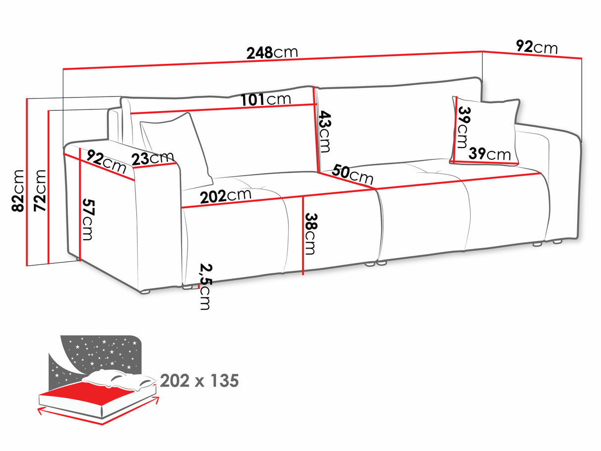 Kanapéágy Kanapé FURYN V, Szín: Velo 627