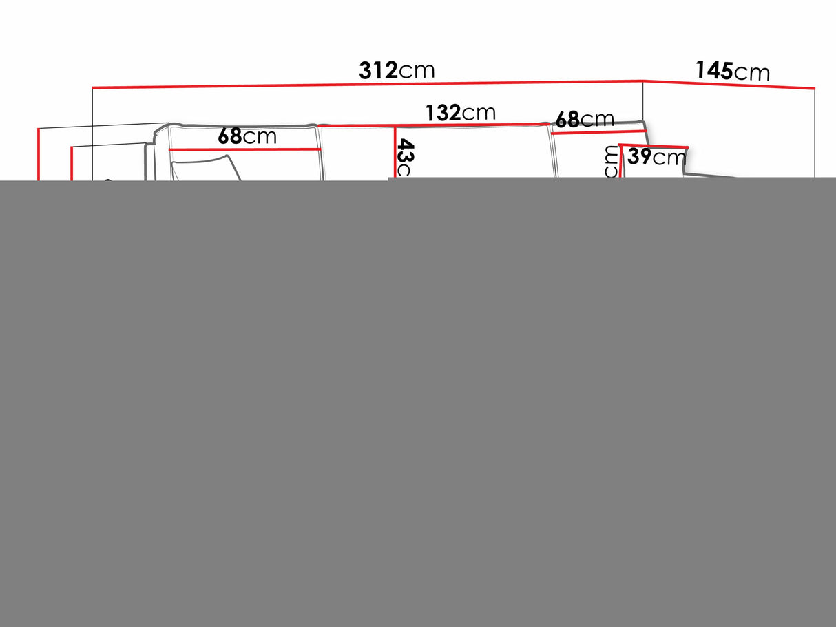 Sarokkanapé Narożnik KARL U, Szín: Lima 80