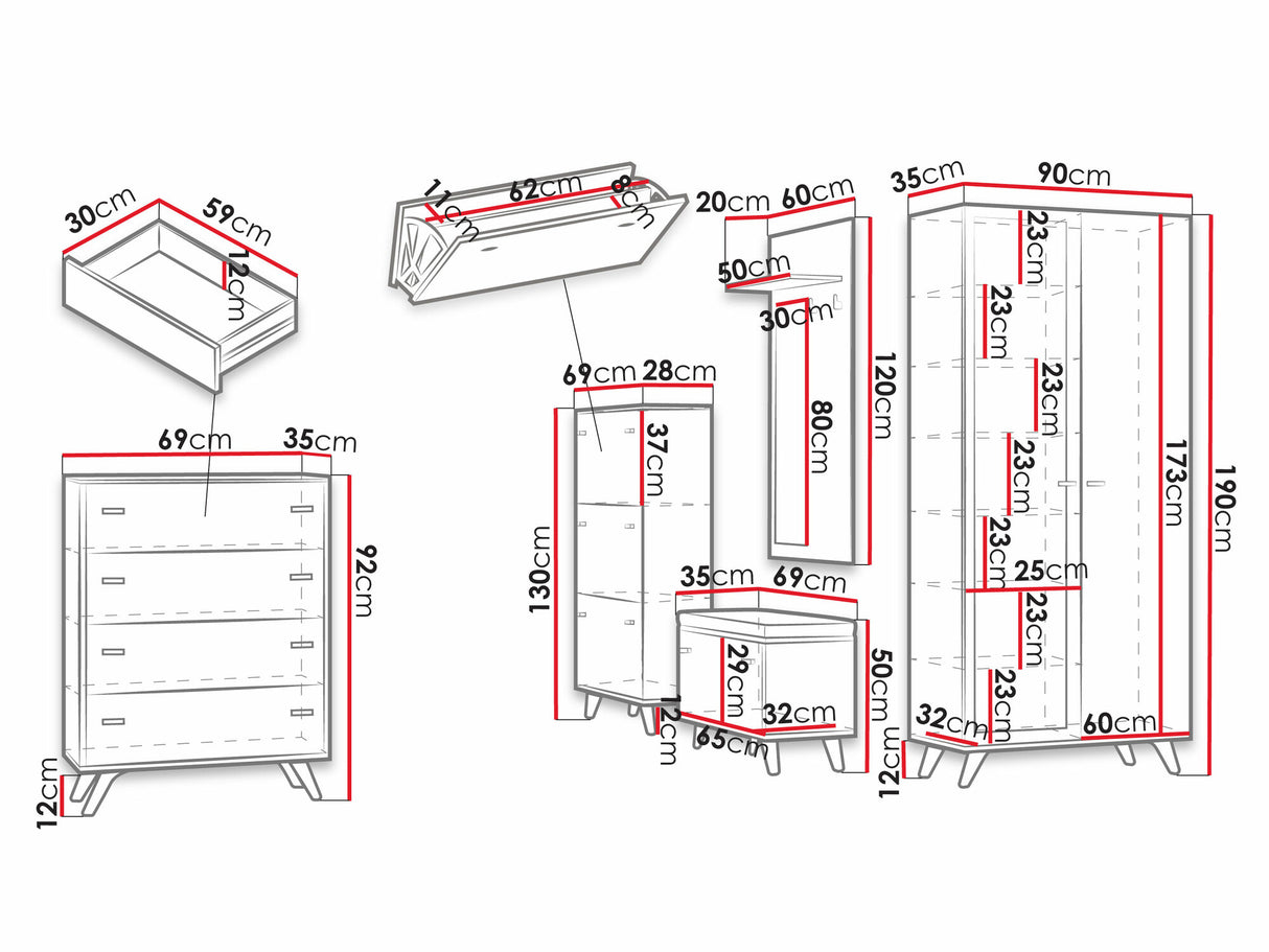 Előszoba garnitúra FALCO E (Tunbergia)