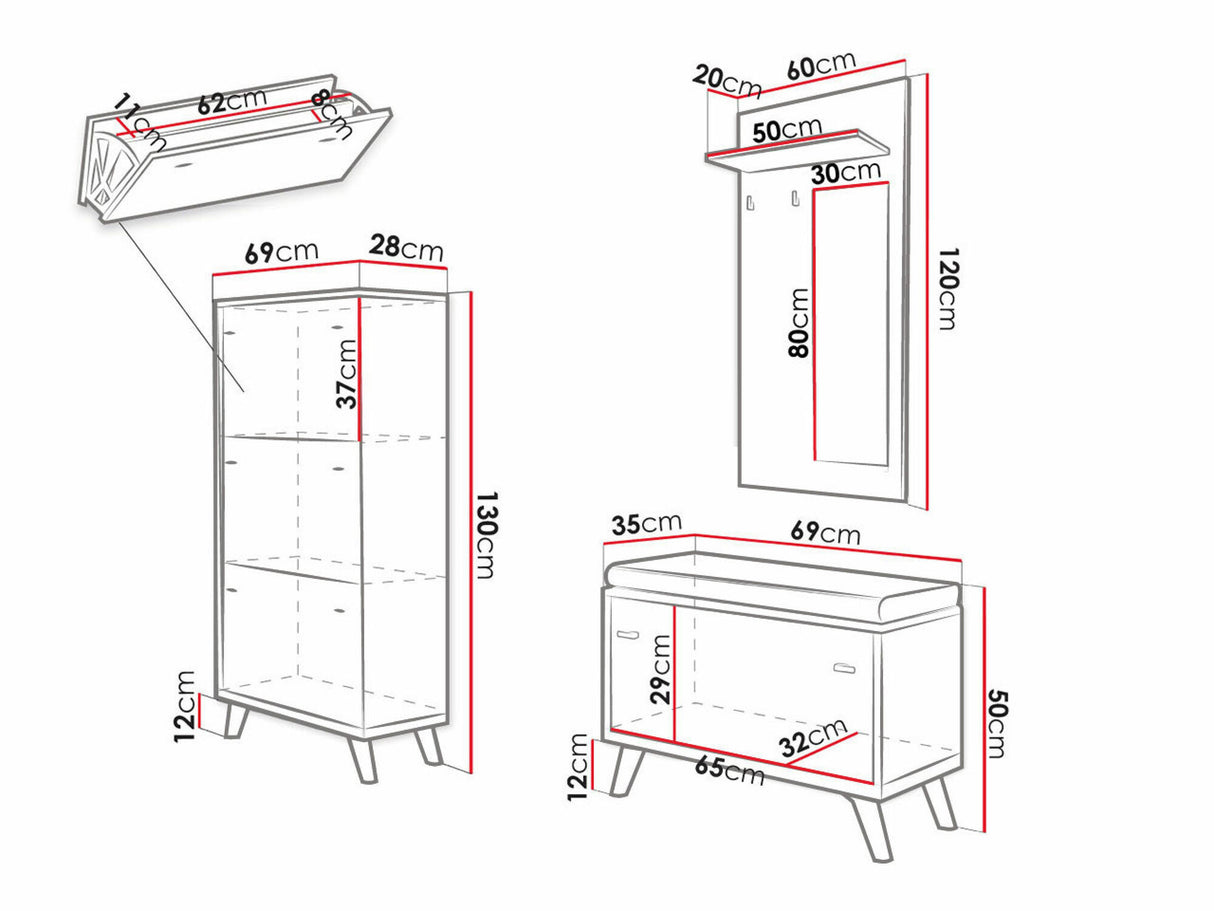 Előszoba garnitúra FALCO II (Tunbergia II)