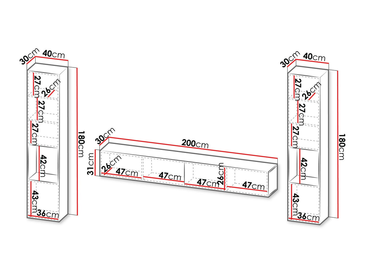 Nappali szett Meble CAPITAL III Czarny (Fekete)