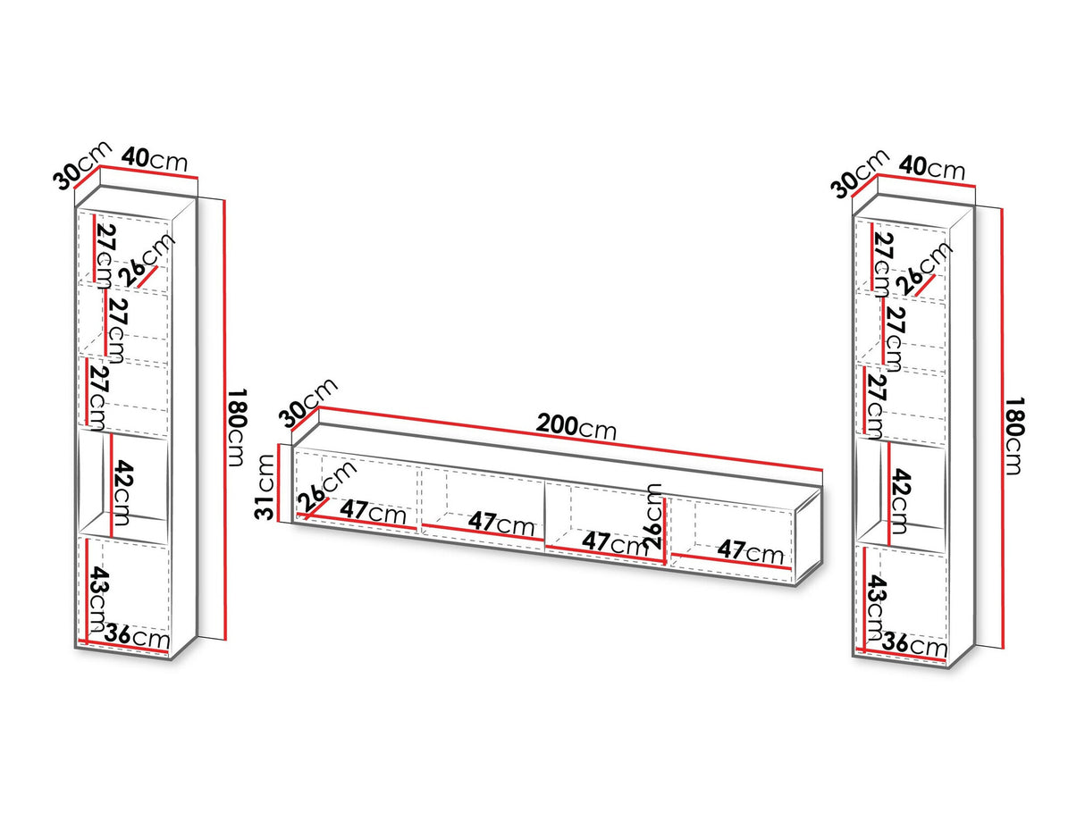 Nappali szett Meble CAPITAL III Czarny/Dąb Wotan/Czarny (Fekete + Wotan tölgy)