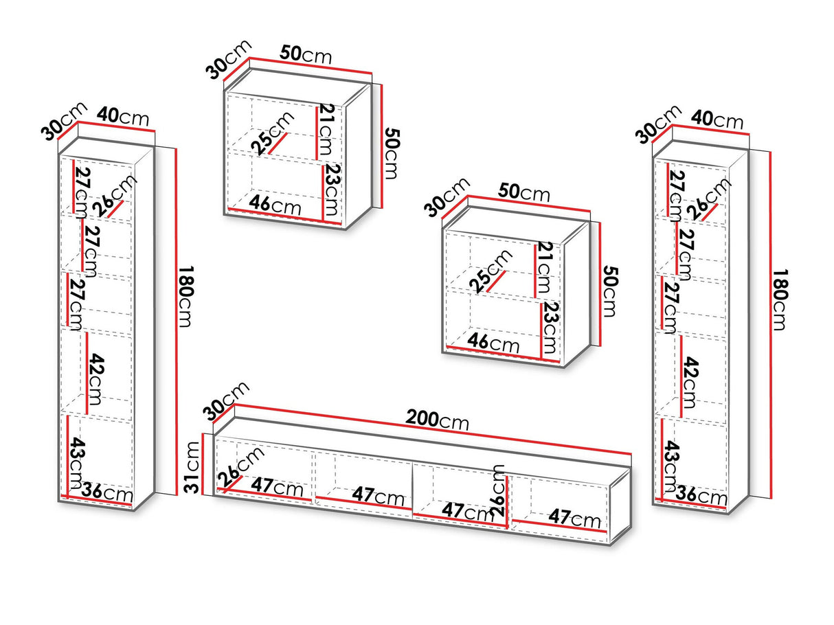 Nappali szett Meble CAPITAL V Czarny/Dąb Wotan/Czarny (Fekete + Wotan tölgy)