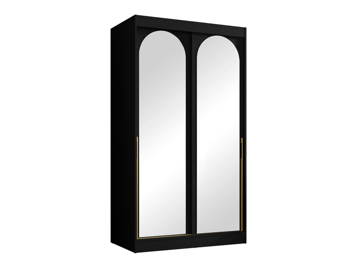 Gardróbszekrény Szafa przesuwna MODIN 120, Szín: Fekete, Fogantyú színe: Aranysárga