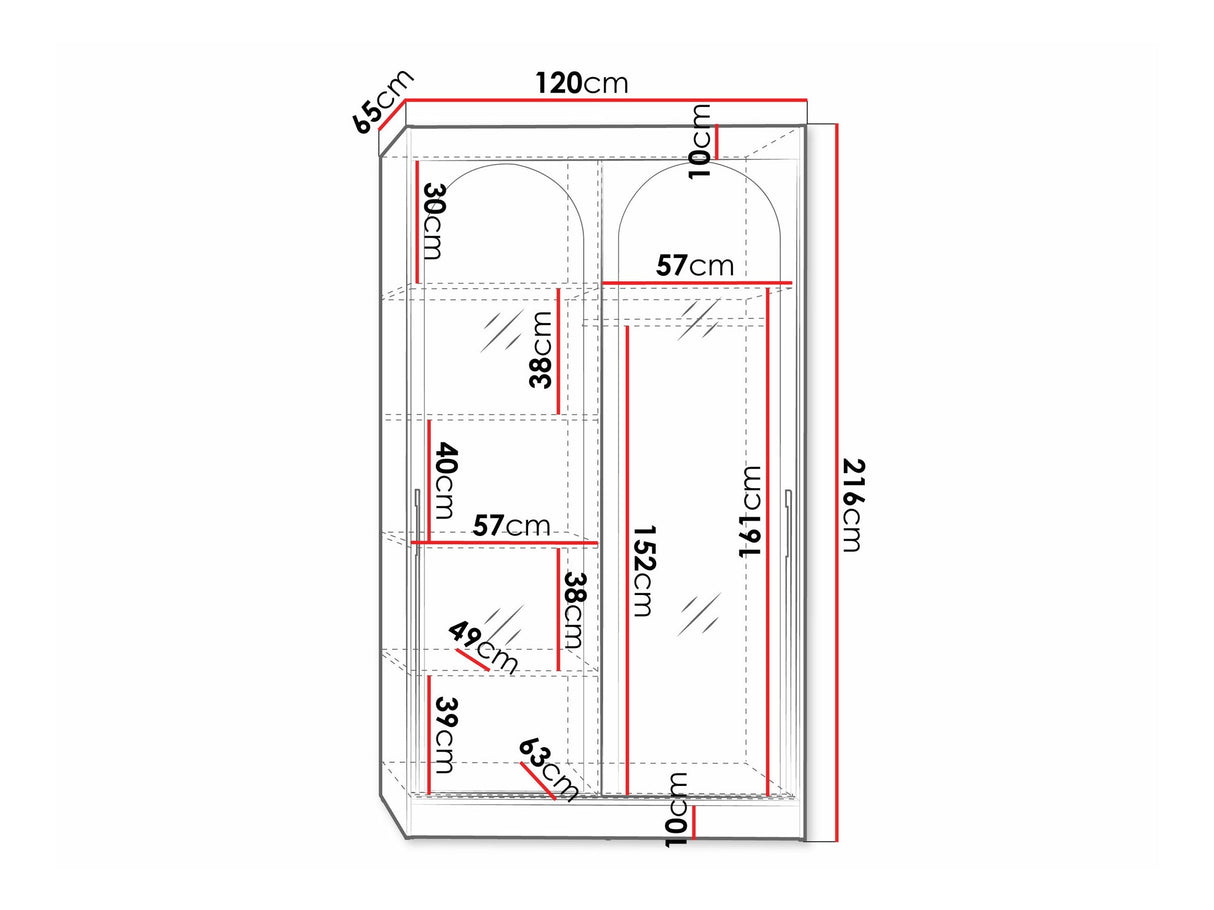 Gardróbszekrény Szafa przesuwna MODIN 120, Szín: Fekete, Fogantyú színe: Aranysárga