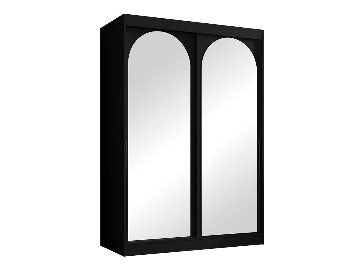 Gardróbszekrény Szafa przesuwna MODIN 150, Szín: Fekete, Fogantyú színe: Fekete