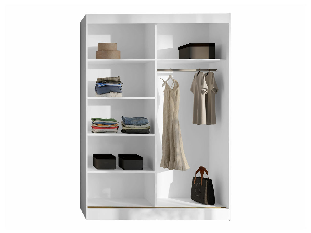 Gardróbszekrény Szafa przesuwna MODIN 150, Szín: Fekete, Fogantyú színe: Aranysárga