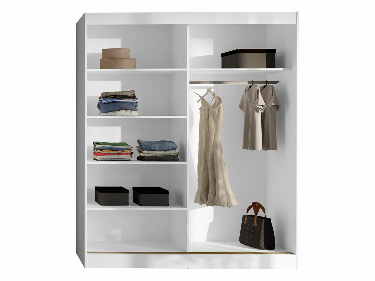 Gardróbszekrény Szafa przesuwna MODIN 180, Szín: Kasmír, Fogantyú színe: Aranysárga