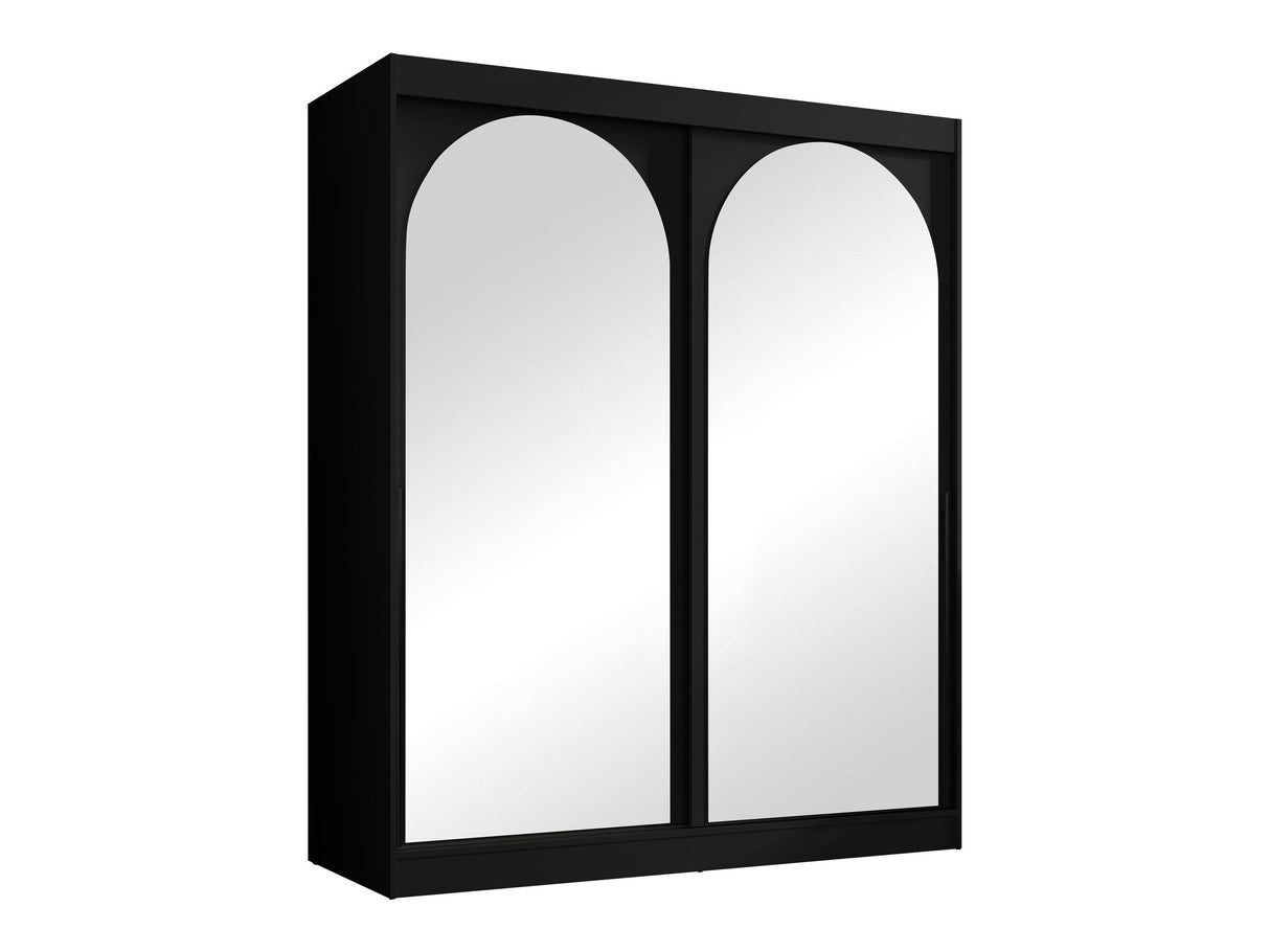 Gardróbszekrény Szafa przesuwna MODIN 180, Szín: Fekete, Fogantyú színe: Fekete