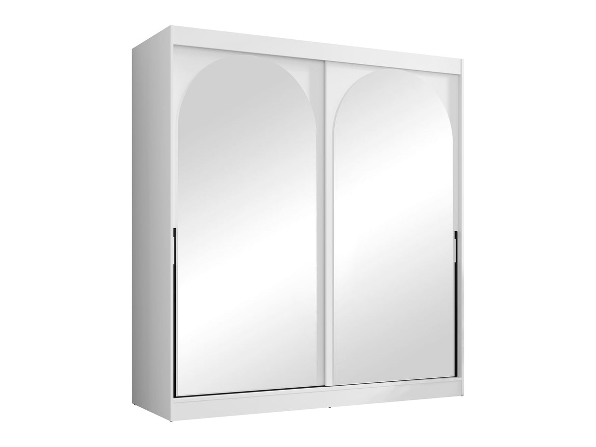 Gardróbszekrény Szafa przesuwna MODIN 200, Szín: Fehér, Fogantyú színe: Fekete