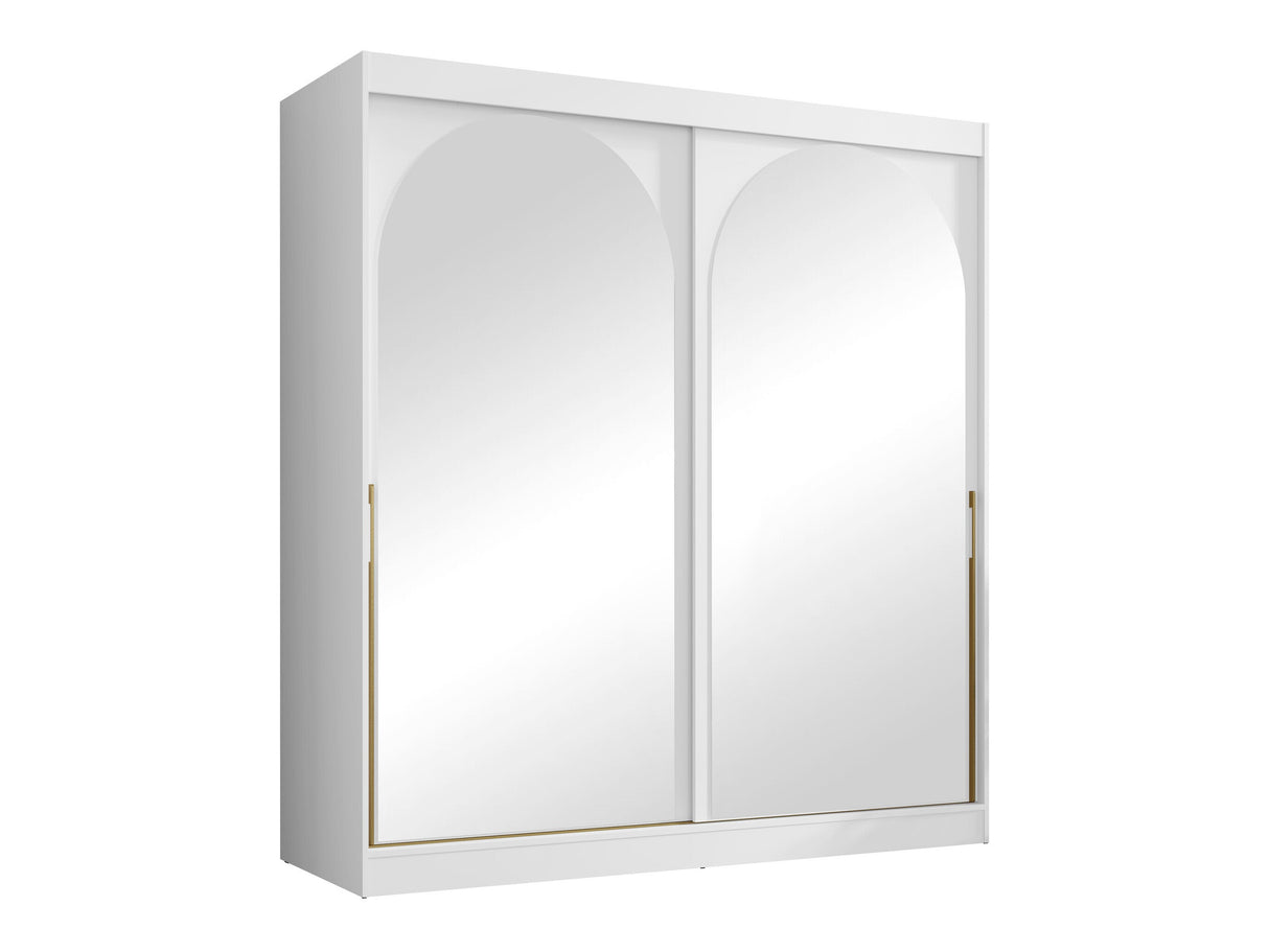 Gardróbszekrény Szafa przesuwna MODIN 200, Szín: Fehér, Fogantyú színe: Aranysárga