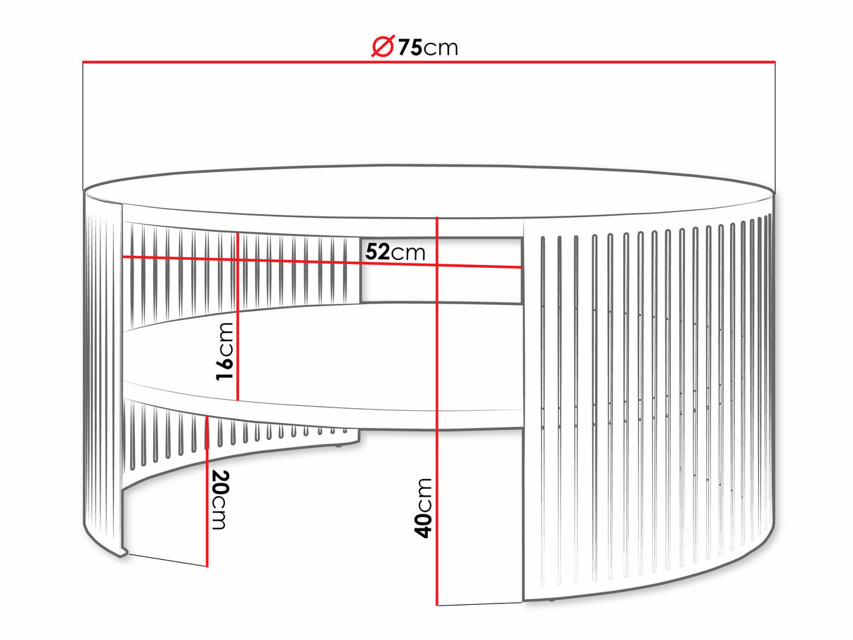 Dohányzóasztal Stolik kawowy FIKOLI KASZMIR, Szín: Kasmír