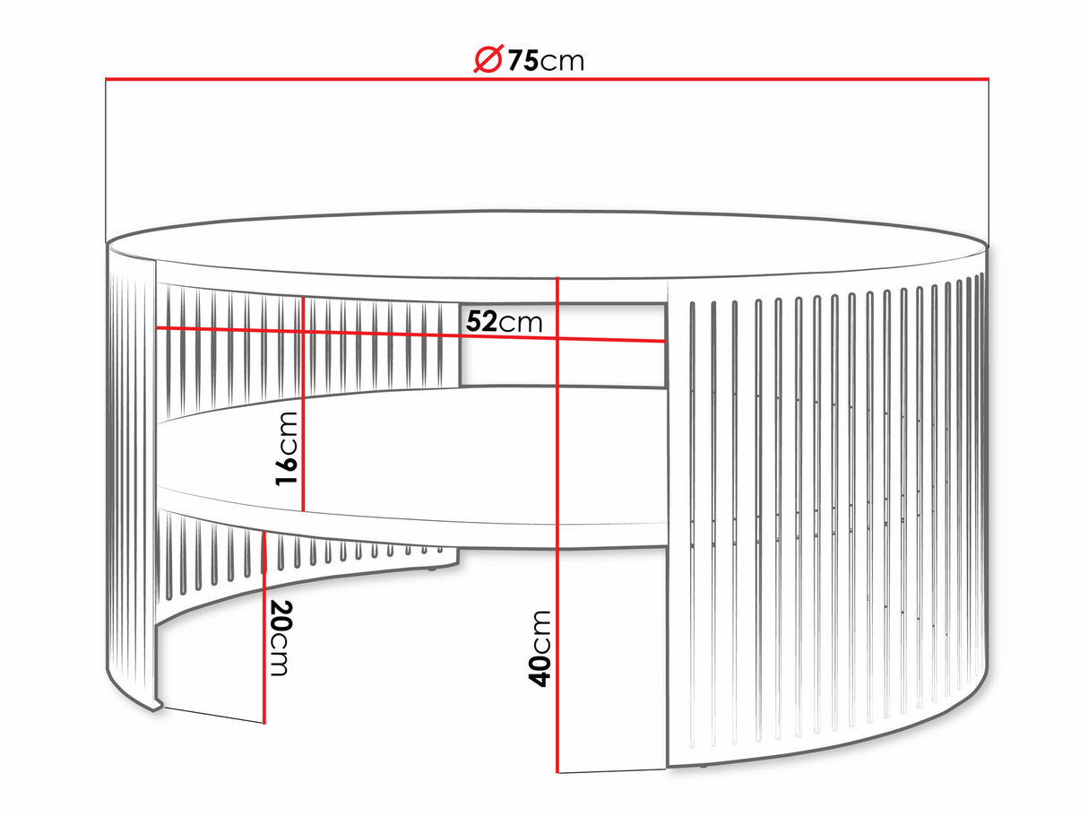 Dohányzóasztal Stolik kawowy FIKOLI KASZMIR, Szín: Kasmír + Fehér márvány