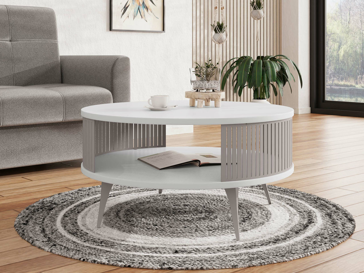 Dohányzóasztal Stolik kawowy ROENNI KASZMIR, Szín: Kasmír + Fehér