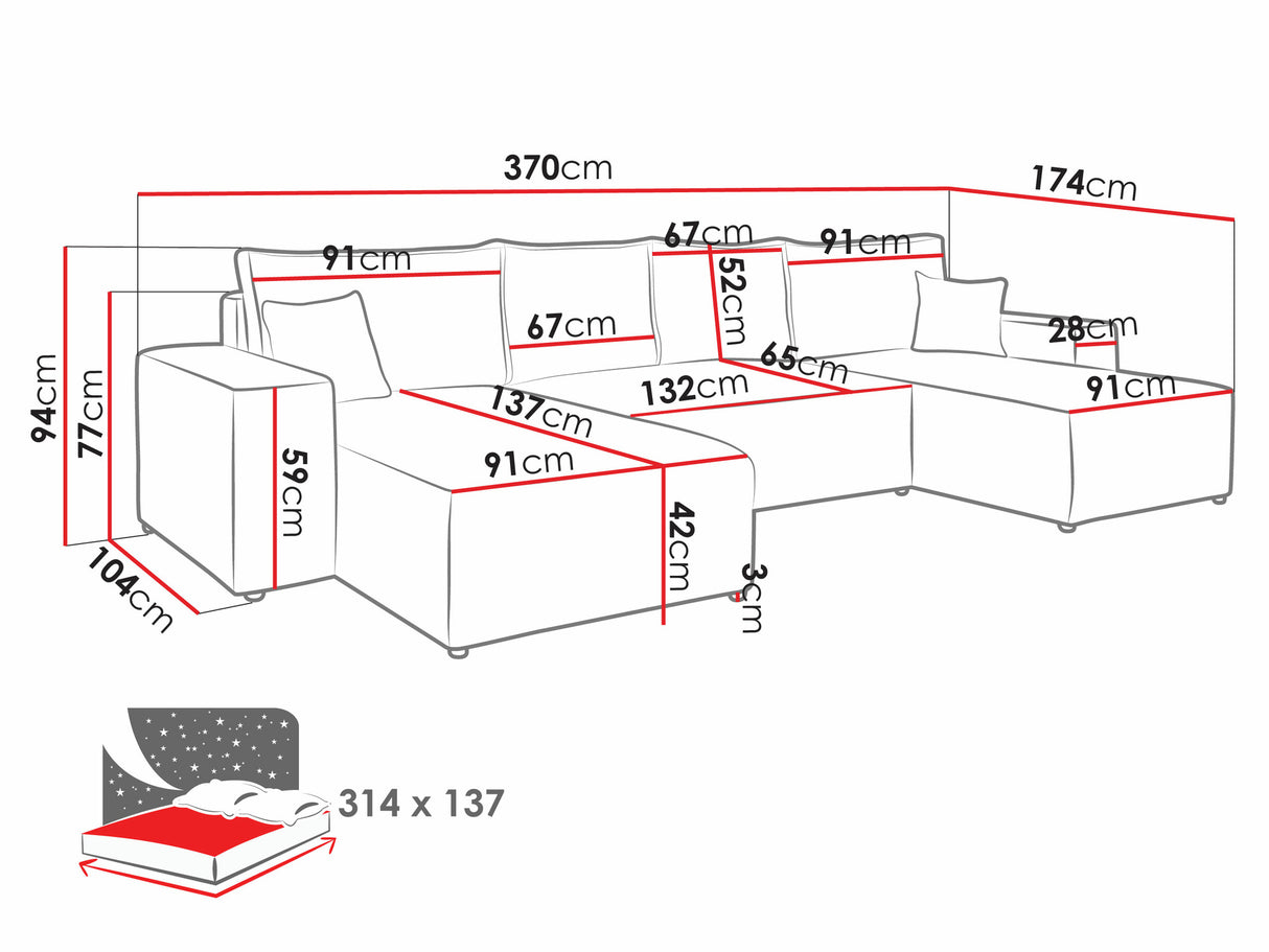 Sarokkanapé Malaga (Maryn) U, Szín: Poso 05