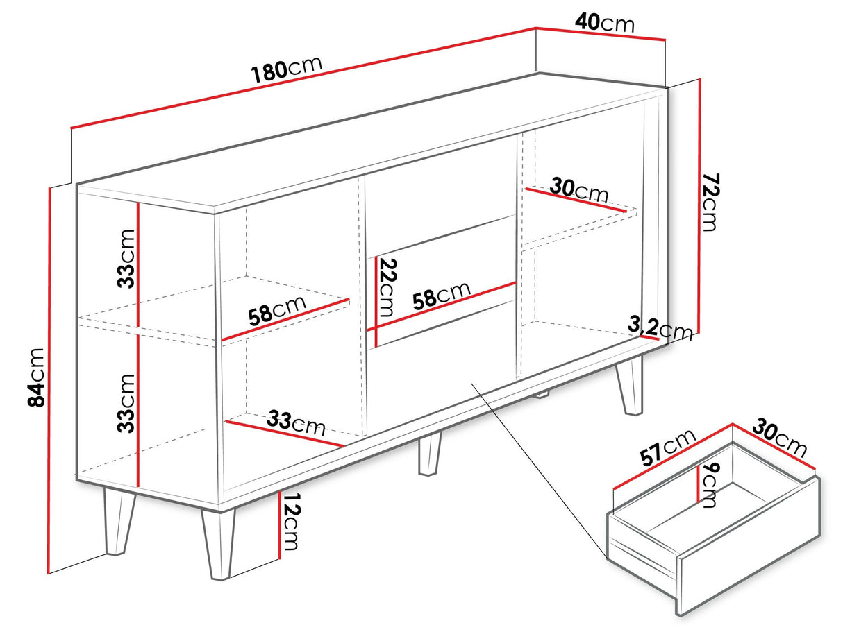 Komód FERIDO 2D3SZ Dąb Artisan 5903211293283