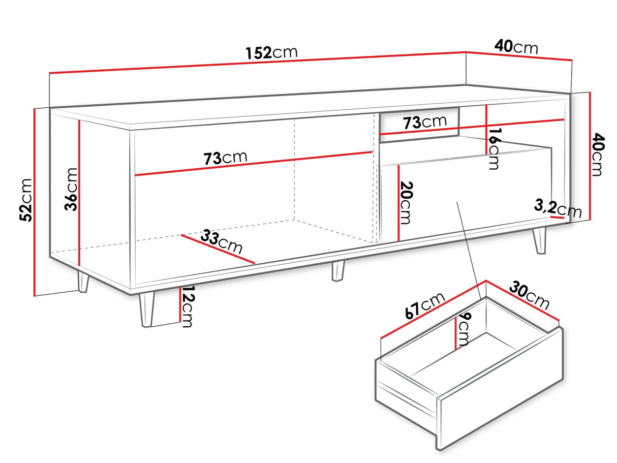 TV-állvány Szafka RTV FERIDO 1K1SZ Dąb Artisan 5903211293290