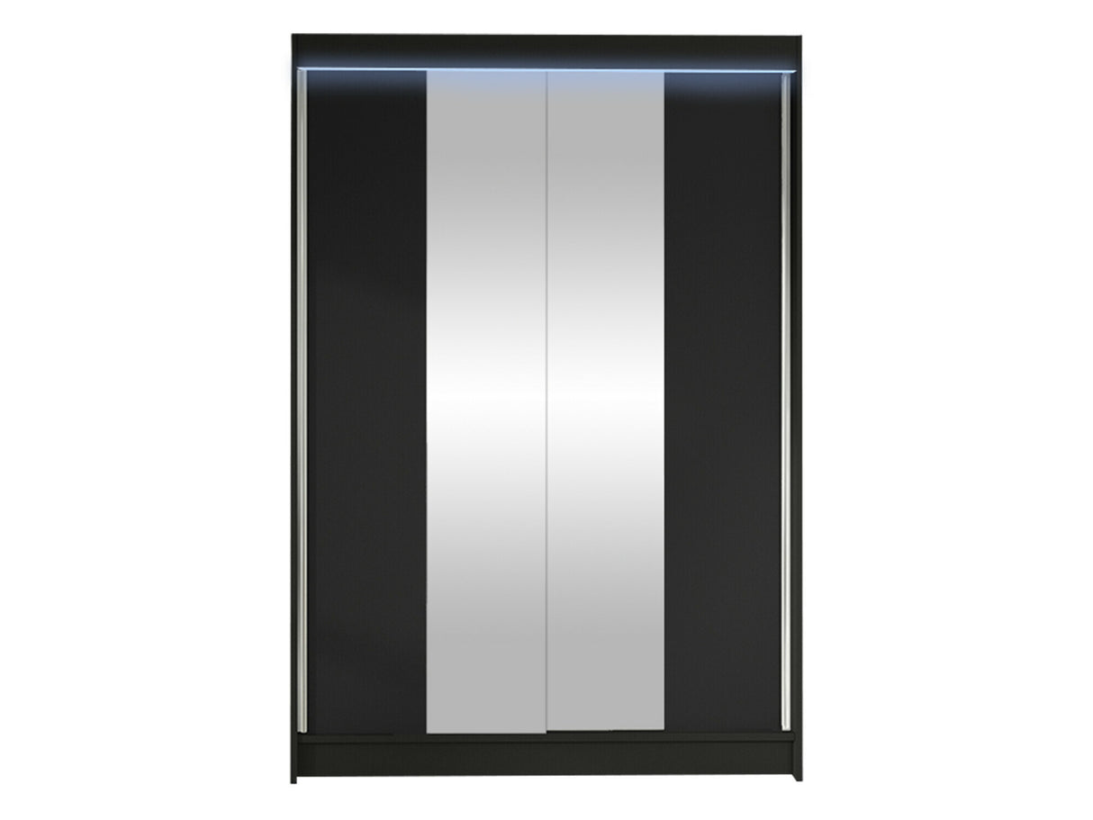 Gardróbszekrény Spint Linem II (Parys II), Szín: Fekete, Led világítás: Igen