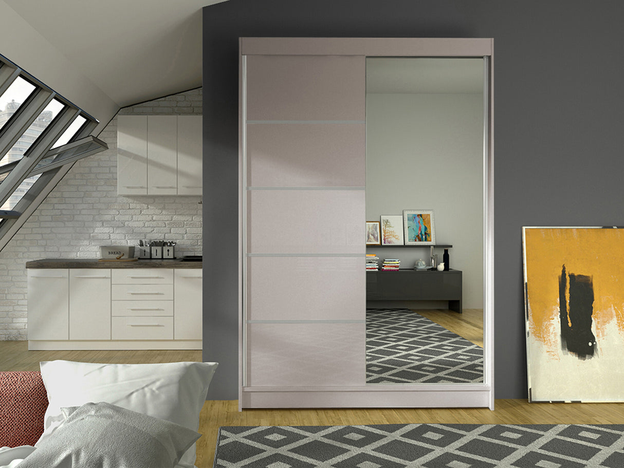 Gardróbszekrény Linem III (Parys III), Szín: Kasmír, Led világítás: Nem