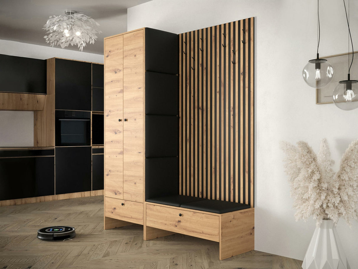 Előszoba garnitúra Balma III (Esmoltis), Szín: Artisan tölgy + Öko bőr Soft 011