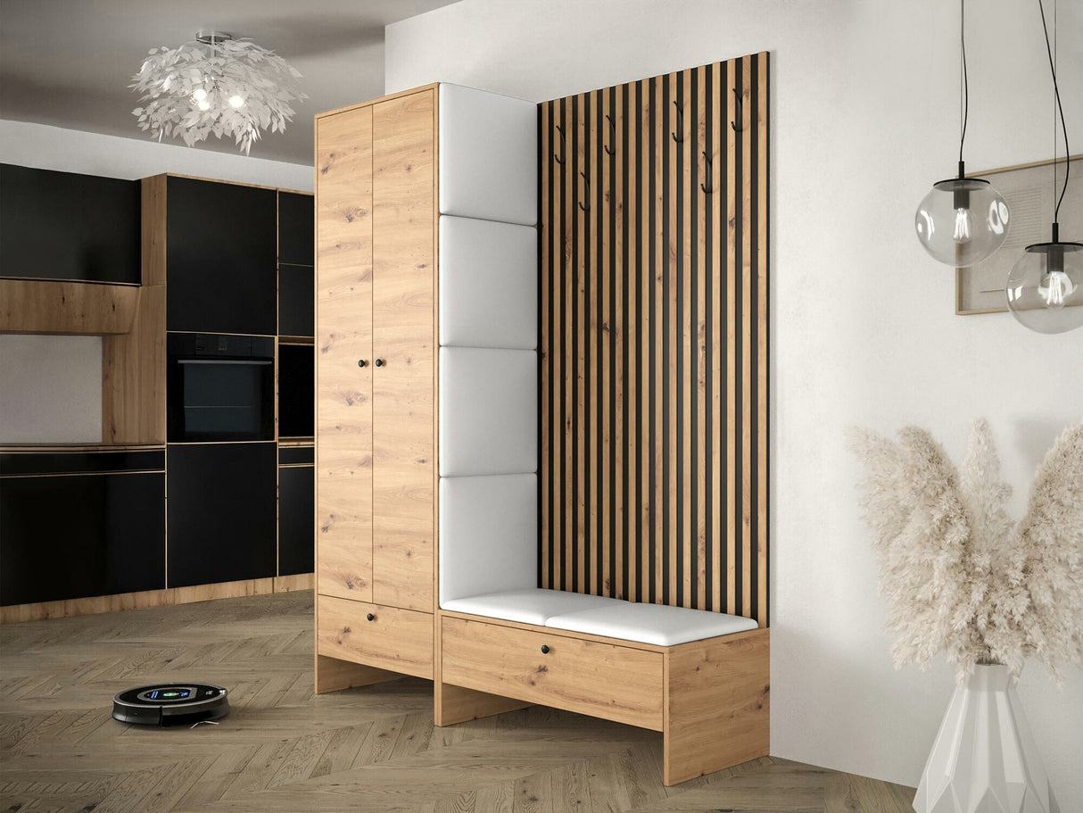 Előszoba garnitúra Balma III (Esmoltis), Szín: Artisan tölgy + Öko bőr Soft 017