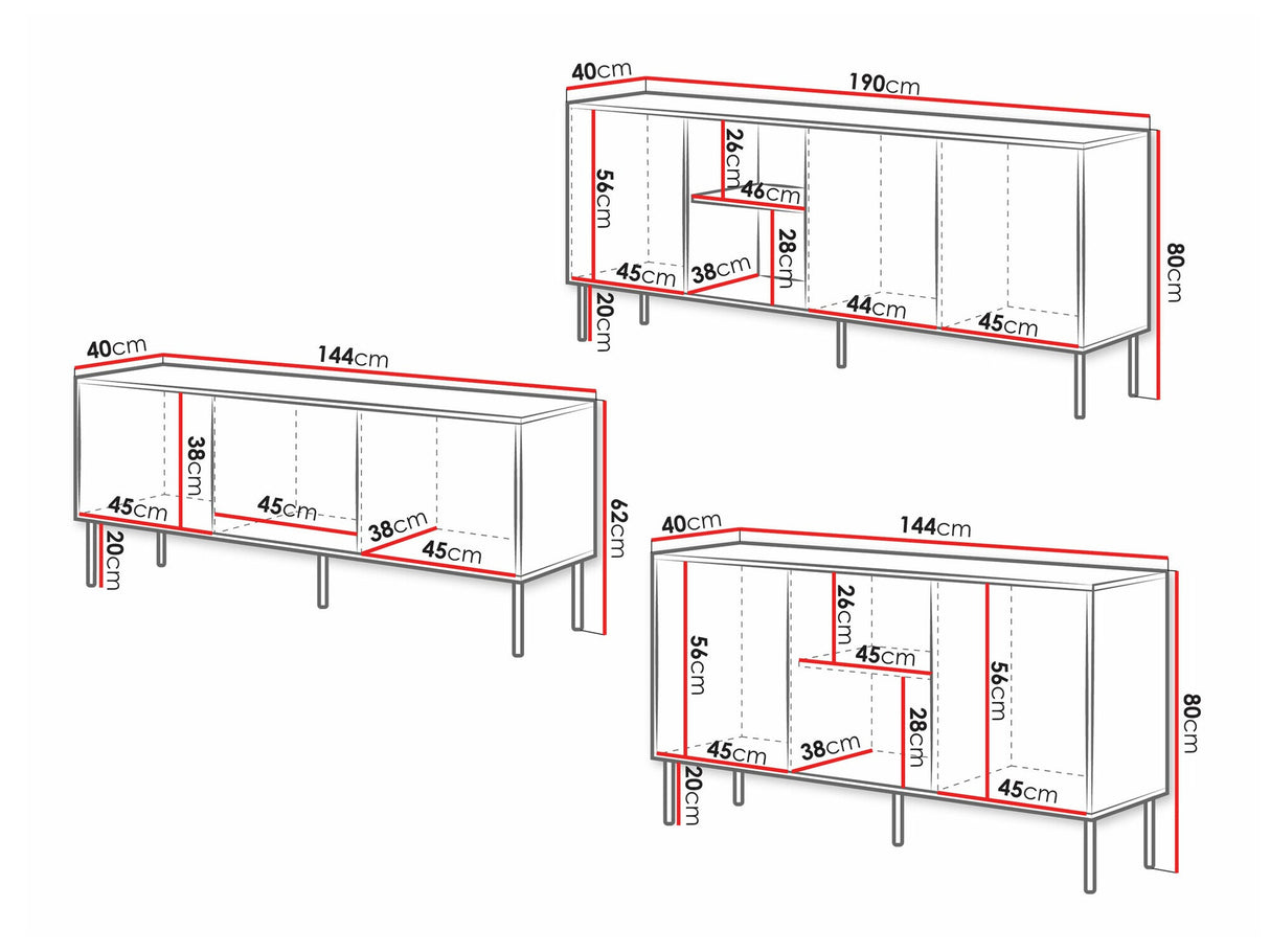 Nappali szett Meble INSERTO I Czarny/Dąb wotan (Fekete + Wotan tölgy)