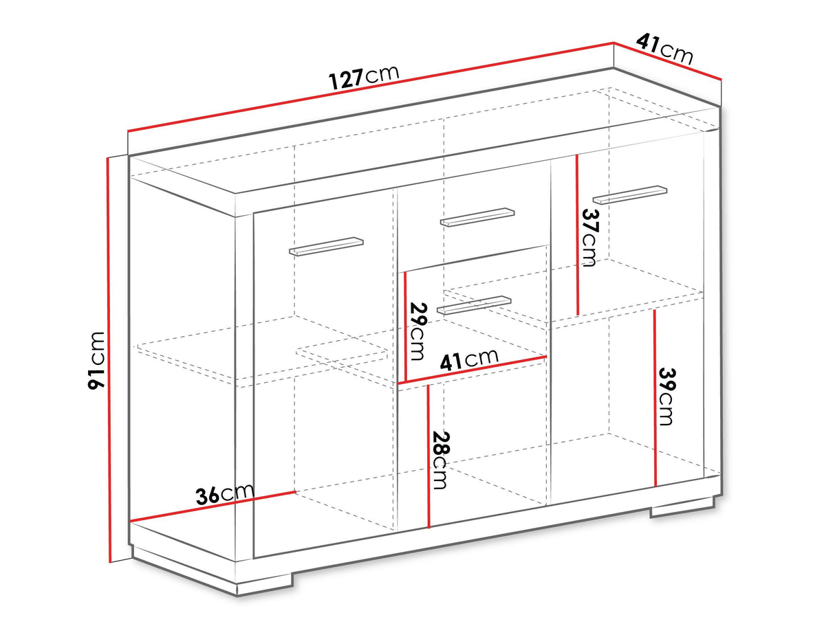 Komód Vegáznemű V-6 (Kelly), Szín: Santana tölgy