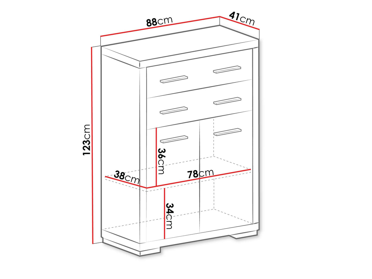 Komód Vegáznemű V-7 (Kelly), Szín: Santana tölgy