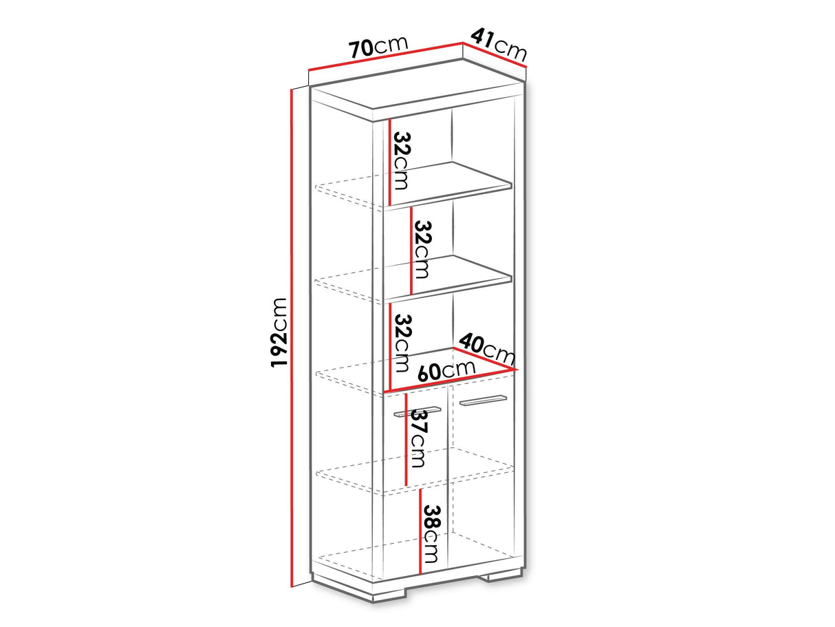 Könyvespolc Vegáznemű V-34 (Kelly), Szín: Sötét santana tölgy