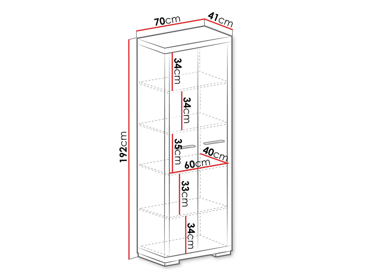 Könyvespolc Vegáznemű V-35 (Kelly), Szín: Santana tölgy