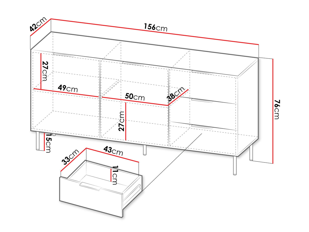 Komód Komoda ALMERA typ 1 Orzech Warmia/Kaszmir