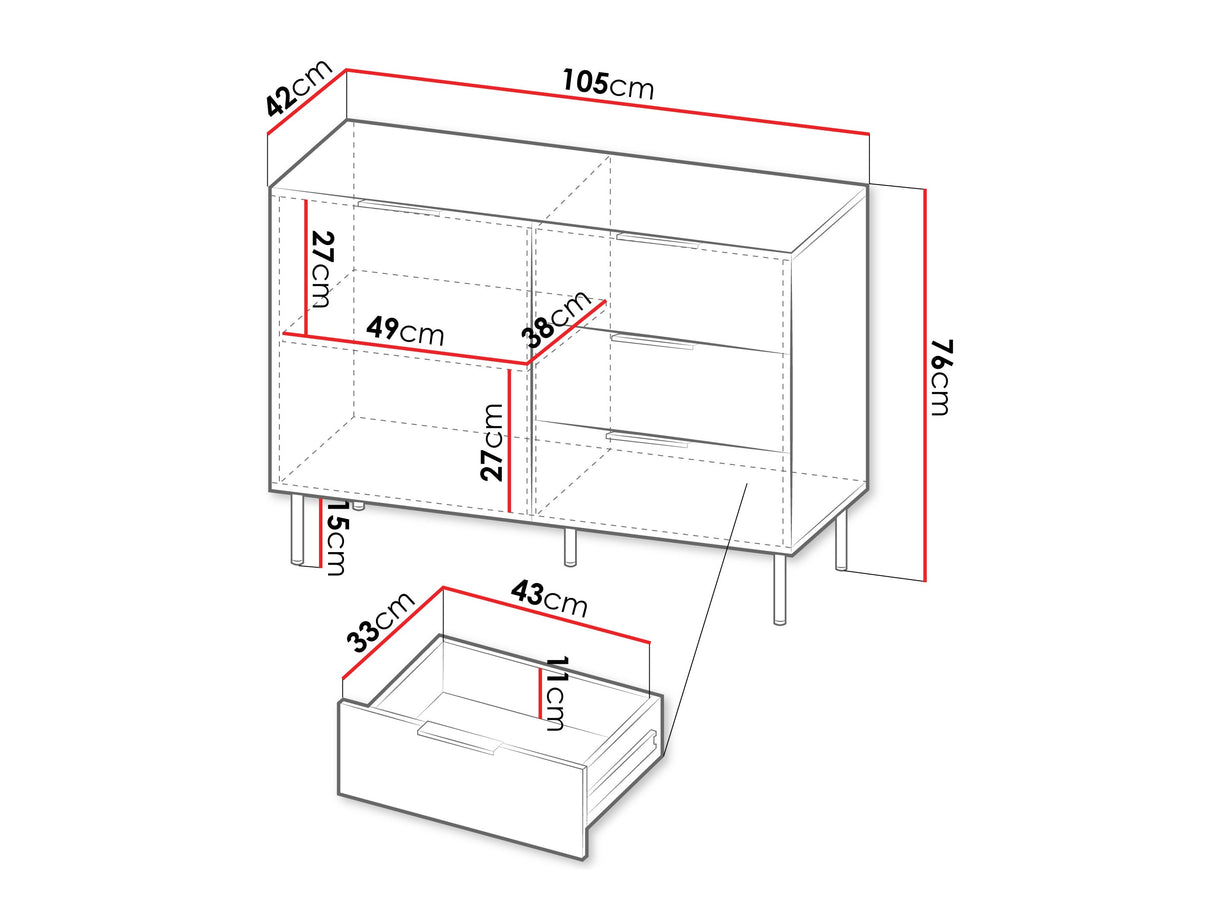 Komód Komoda ALMERA typ 2 Orzech Warmia/Kaszmir