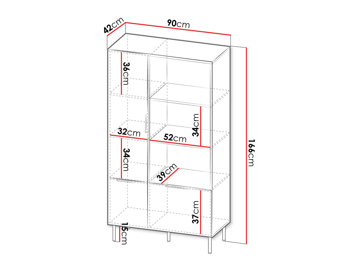 Könyvespolc Witryna niska ALMERA typ 4 Orzech Warmia/Kaszmir