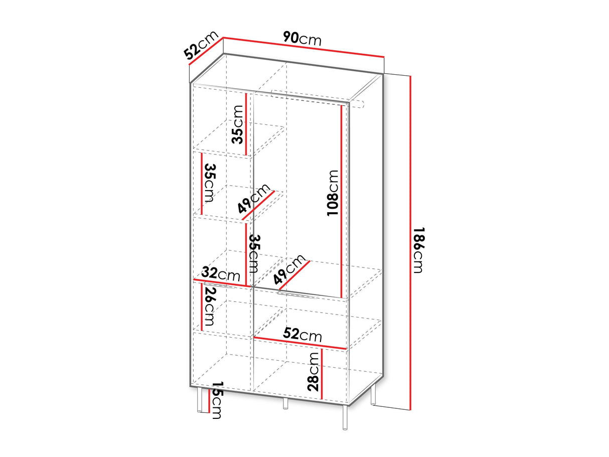 Gardróbszekrény Szafa ALMERA typ 5 Orzech Warmia/Kaszmir