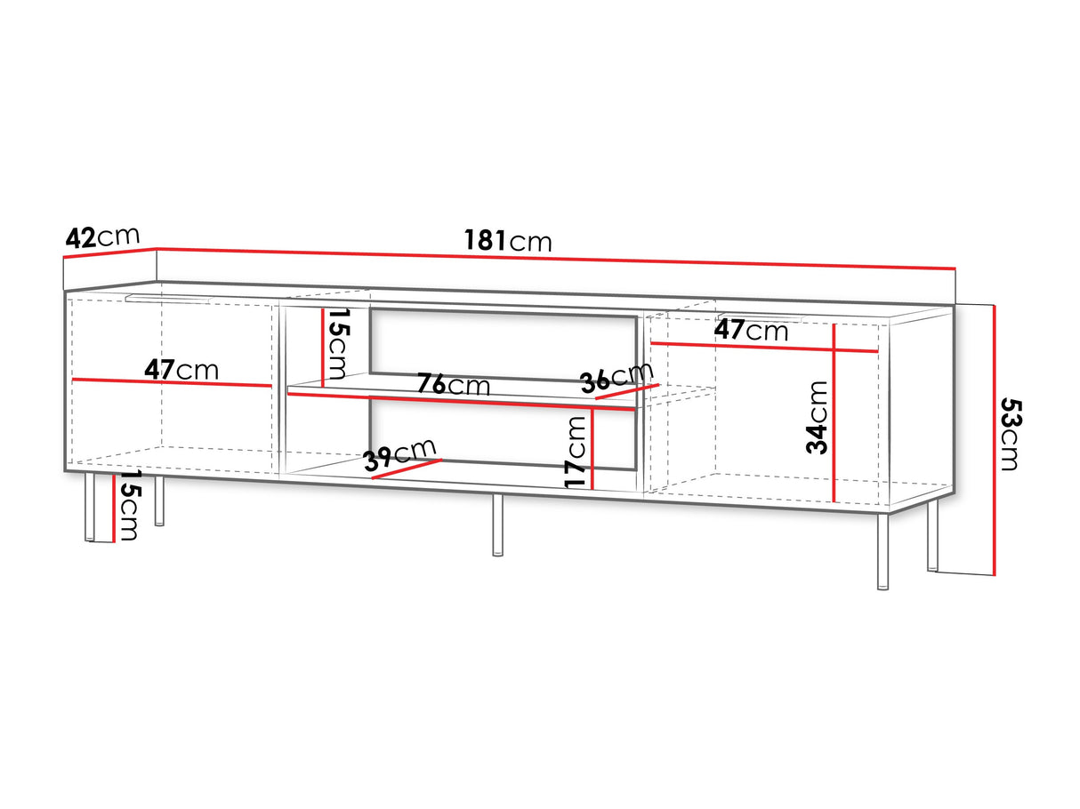 TV-állvány Szafka RTV ALMERA 180 typ 6 Orzech Warmia/Kaszmir