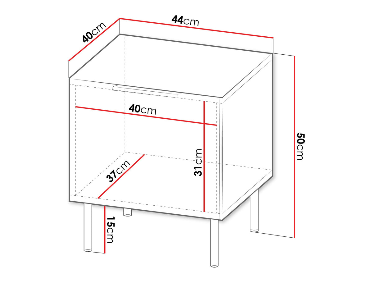 Éjjeliszekrény szett Szafka nemcna ALMERA typ 7 2szt. Orzech Warmia/Kaszmir