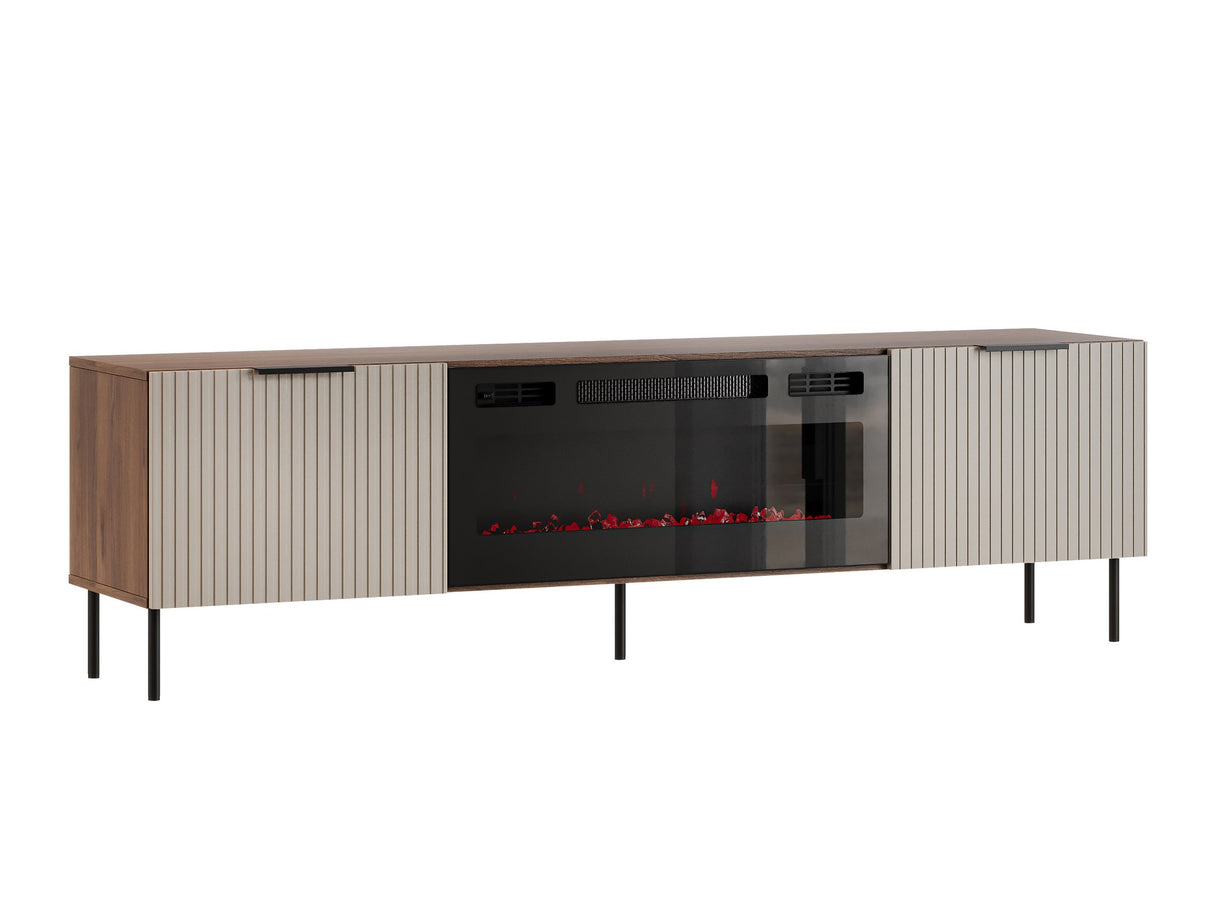 TV-állvány Szafka RTV ALMERA 180 typ 6 + kominek Orzech Warmia/Kaszmir + kominek