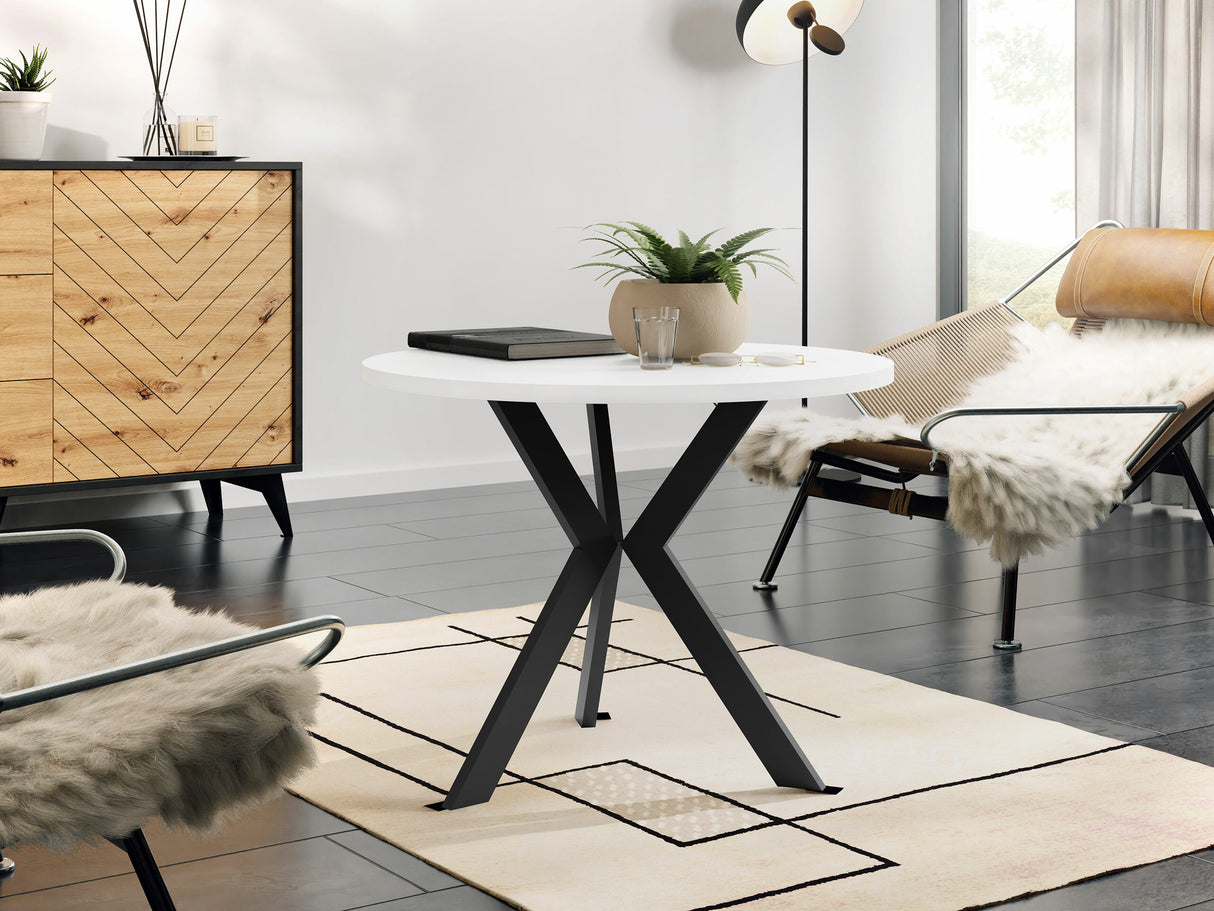 Dohányzóasztal Stolik kawowy STK M6, Szín: Fehér + Fekete