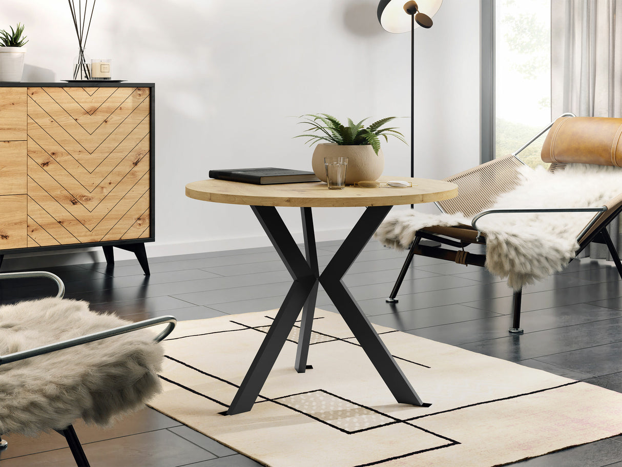 Dohányzóasztal Stolik kawowy STK M6, Szín: Artisan tölgy + Fekete