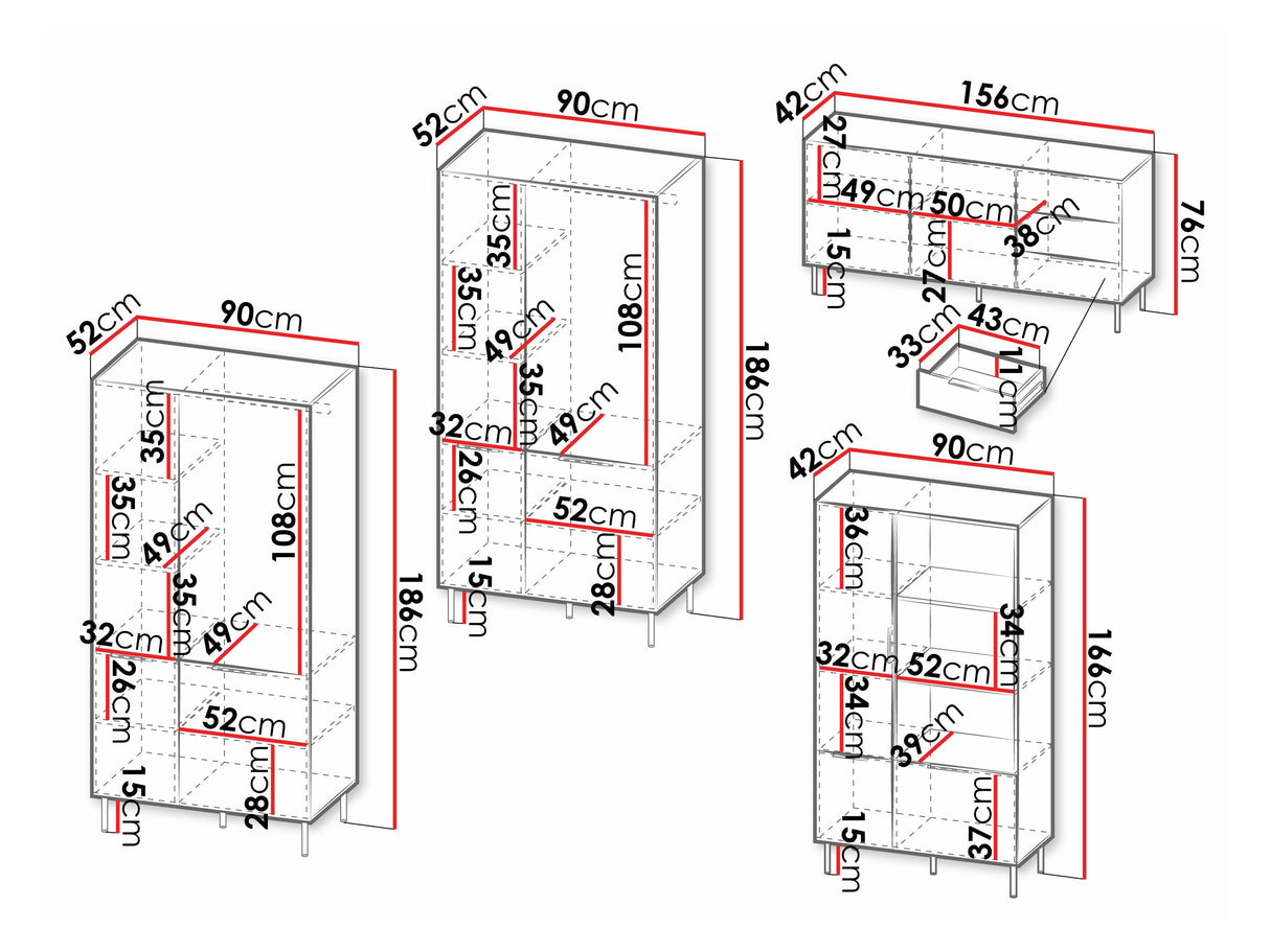 Nappali szett Meble ALMERA I, Gardróbszekrény: Igen