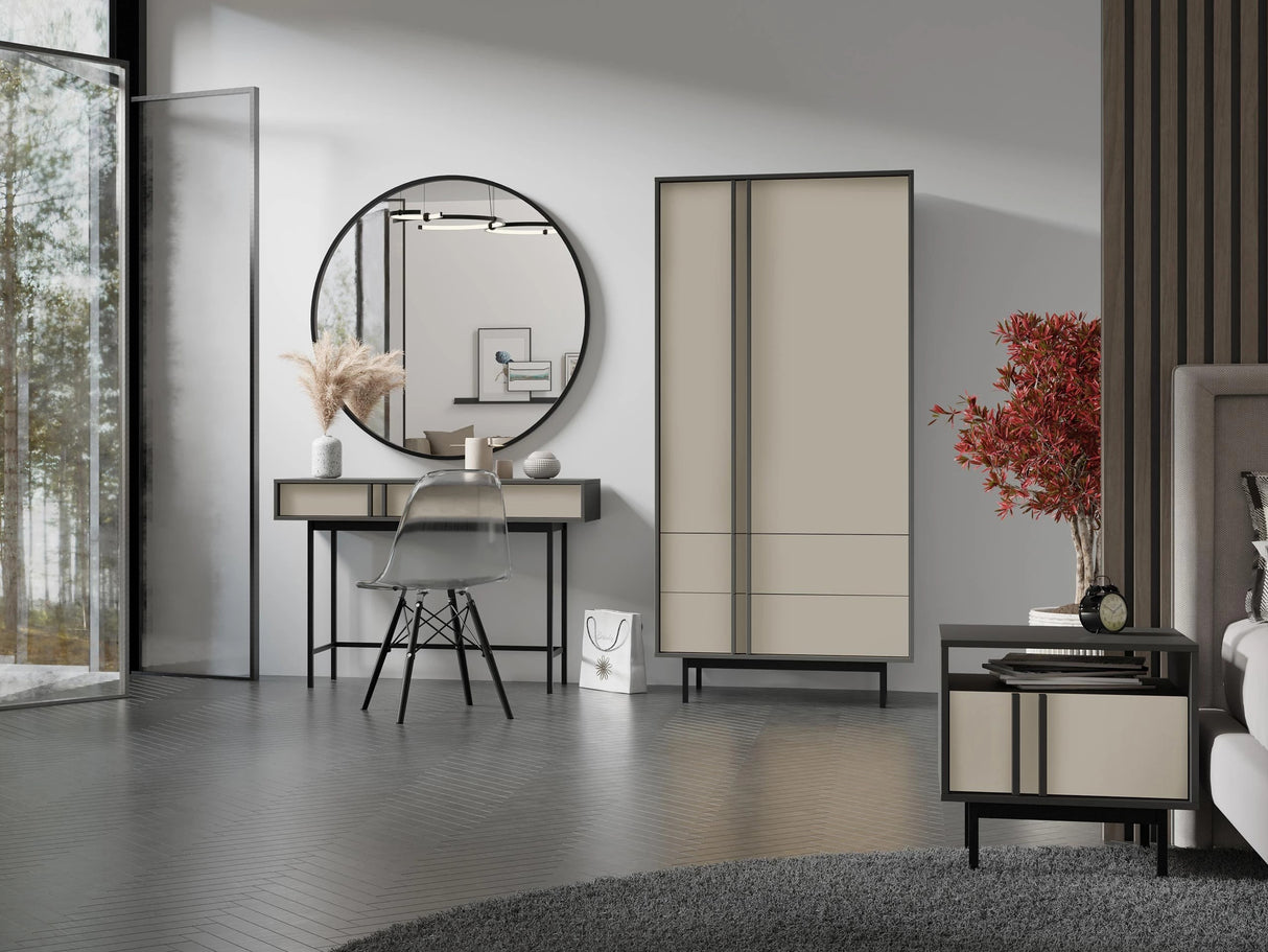 Gardróbszekrény Szafa 2S2D ALSY REG 1 Antracyt/Beż Jasny (Beige)