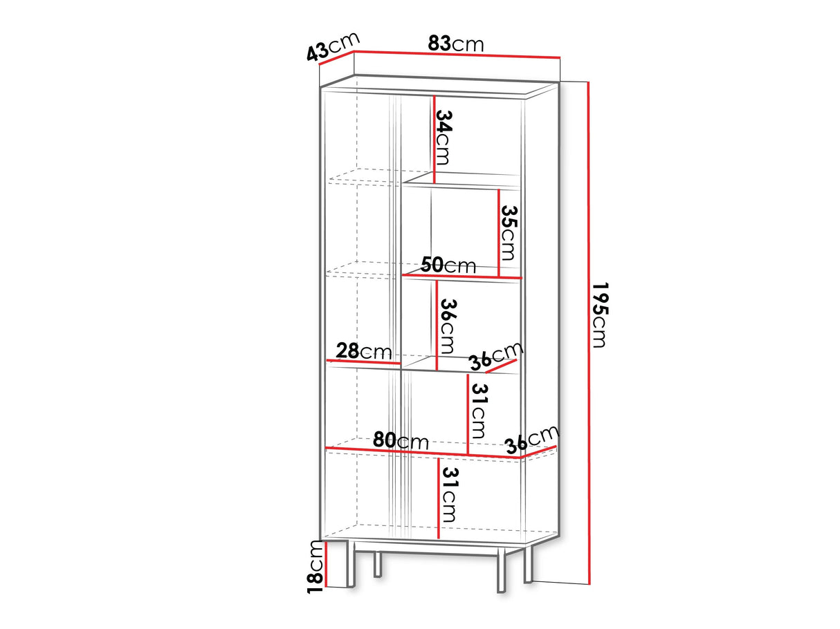 Könyvespolc Regał duży 3D ALSY REG 2 Antracyt/Aloes (Poros zöld)